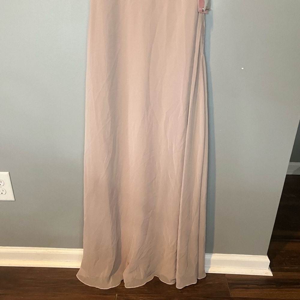 NWT Birdy Grey Jules Chiffon Bridesmaid Dress - Taupe - Picture 5 of 11